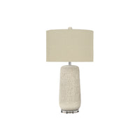 Monarch Specialties - Luminaire - 31 po H Lampe De Table - Crème Céramique - Abat-Jour Beige - Contemporain-Ajoutez une touche bohème contemporaine à votre pièce avec cette lampe de table de 31 pouces de haut, dotée d'un revêtement en céramique crème texturée avec un motif en relief sur une base en acrylique transparent, surmontée d'un abat-jour tambour simple en tissu beige et finie par un embout rond en céramique