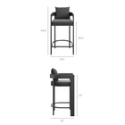 Modway - Tahoe Terrasse extérieure Aluminium pour patio Chaise de bar - 44,5 po - Fusain-Finition revêtue en poudre