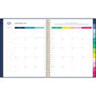 AT-A-GLANCE - Agenda scolaire hebdomadaire/mensuel petite florale Emily Ley Simplified 2025-2026 - 11 po H x 8 3/8 po l - multicoloure - bilingue-Un mois sur deux pages comprenant des blocs quotidiens non lignés, une section de tâches lignée, un « conseil de simplicité » pour vous aider à planifier et des onglets pour une navigation facile