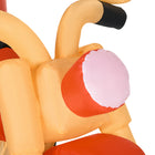 HOMCOM - Père Noël à moto gonflable de 5 - 5ft illuminé pour décoration de jardin de vacances - Blanc - Rouge et Vert-Couleurs principales : rouge, vert, noir, blanc 