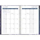 Mead - Agenda scolaire hebdomadaire/mensuel galaxie 2025-2026 - 8 1/2 po H x 5 1/2 po l - noir/bleu - bilingue-Couverture rigide durable