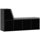 HOMCOM - Bibliothèque avec coin lecture - noir-5 compartiments ouverts pour organiser vos objets de manière ordonnée 