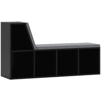 HOMCOM - Bibliothèque avec coin lecture - noir-5 compartiments ouverts pour organiser vos objets de manière ordonnée 