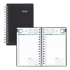 Blueline - 2026 Agenda quotidien DuraFlex avec Couverture texturé extra robuste - 8 po x 5 po - Noir - Bilingue-12 mois: janvier 2026 à décembre 2026 