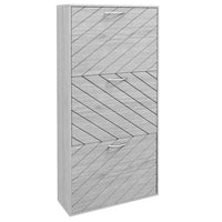 HOMCOM - Armoire à chaussures mince avec 3 tiroirs rabattables pour 12 paires - gris-3 tiroirs basculants peuvent contenir jusqu'à 12 paires de chaussures 