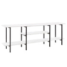 Manhattan Comfort - Console moderne Celine 70,86 po - Blanc-Parfait pour exposer des articles de décoration intérieure, des cadres, des bibelots et des trophées