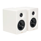 Edifier - Enceinte multimédia Bluetooth sans fil haute résolution M60 à commande tactile - Blanc-Chaque caisson en bois fabriqué à la main abrite un tweeter à dôme en soie de 1" et un haut-parleur médium-grave en aluminium à longue portée de 3". Alimentés par un amplificateur audio classe D à boucle fermée à haute efficacité, les haut-parleurs produisent un total de 66 W RMS, offrant un son puissant et clair.