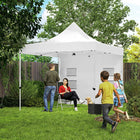 Outsunny - Tente auvent pliante robuste 10 pi l x 10 pi L - UPF50+ - Blanc-Tubes de support renforcés et structure en croisillons pour plus de solidité