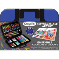 Crayola - Ensemble couleurs et croquis, Bleu-Comprend 70 pièces – tout ce qu'il faut pour dessiner, colorier et créer