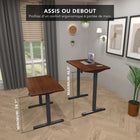 Mount-It! - Bureau électrique compact avec plateau de 40 pouces, noisette/noir-Profitez d'un confort ergonomique au bout des doigts grâce au réglage électrique en douceur de la hauteur entre 28,7 po et 46,5 po