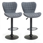 HOMCOM - Tabourets de bar pivotants réglables avec dossier - gris - paquet de 2-Un ensemble de 2 offre un look assorti 
