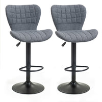 HOMCOM - Tabourets de bar pivotants réglables avec dossier - gris - paquet de 2-Un ensemble de 2 offre un look assorti 
