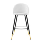Modway - Cordial Performance Velvet Tabourets de bar - Blanc - Ensemble de 2-8