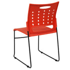 Flash Furniture - Chaise empilable avec base luge de série Hercule, capacité de 881 lb, avec dossier ventilé, orange (RUT2OR)-Siège et dossier en plastique orange