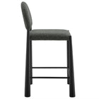 Modway - Hayley Cuir végane Tabourets de comptoir Ensemble de 2 - Anthracite noire-Glissières de plancher ajustables non marquées