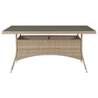Manhattan Comfort - Table de salle à manger d'extérieur moderne Genoa 160 cm - Tressage couleur naturel tan-Table à manger d'extérieur moderne pour utilisation sur patio