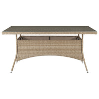 Manhattan Comfort - Table de salle à manger d'extérieur moderne Genoa 160 cm - Tressage couleur naturel tan-Table à manger d'extérieur moderne pour utilisation sur patio