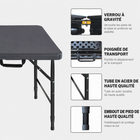 Homy Casa - Table pliante portative de 4 pi avec 4 hauteurs réglables pour utilisation intérieure et extérieure, camping - Noir-La base triangulaire améliore la stabilité