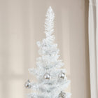 HOMCOM - Sapin de Noël artificiel 7' mince - décoration de fête - blanc-Couleur : Blanc 