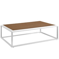 Modway - Stance Terrasse extérieure Aluminium Table basse - White Natural-Table basse extérieure contemporaine