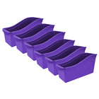 Storex - Grand bac à livres, violet, paquet de 6-Les grands bacs à livres contiennent des livres, des magazines, des fichiers, des dossiers, etc.