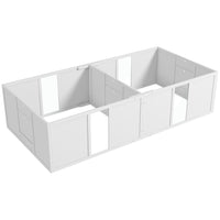 PawHut - Box de mise bas avec portes amovibles pour chiens de taille moyenne - 77 po L x 38 po l x 19 po H-Hauteur réglable avec deux panneaux amovibles pour contrôler les déplacements des chiots