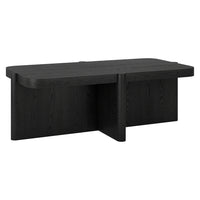 Hudson&Canal - Table basse rectangulaire Laguna de 114 cm de large, finition grain noir-Une version moderne d'un look rétro pour votre salon, votre bureau et plus encore