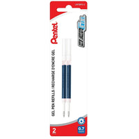 Pentel - Recharge pour Pentel Energel Stylo à Encre Gel (0,7mm) Point Moyenne, Encre Noire - Paquet de 2-L’encre gel liquide sèche très vite et ne laisse aucune tache ni bavure – les gauchers en raffoleront.
