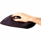 Fellowes - Tapis de souris/Repose-poignets Plush Touch - noir-La base antidérapante assure que le repose-poignets reste bien en place