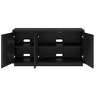 Hudson&Canal - Meuble TV rectangulaire cannelé Hanson pour téléviseurs jusqu'à 55 pouces, finition grain noir-Peut accueillir des téléviseurs jusqu'à 55 pouces dans votre espace de divertissement