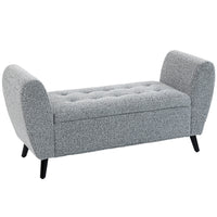 HOMCOM - Banc de rangement rembourré avec accoudoirs - gris-Le design capitonné ajoute une touche de glamour élégant à votre maison 