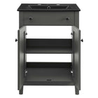 Modway - Nantucket 24" Vanette de salle de bain - Gris Noir-Assemblée requise