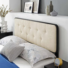 Modway - Bridgette Bois Plate-lit complet avec cadre angulaire, Noir beige-Système de soutien en lattes de bois