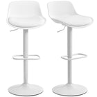 HOMCOM - Tabourets de bar pivotants à hauteur réglable - blanc - paquet de 2-Lot de deux tabourets de bar modernes pour un look coordonné dans votre cuisine 
