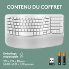 Logitech - Wave Keys clavier ergonomique sans fil, repose-poignets rembourré - Blanc-10