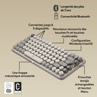 Logitech - POP Keys Clavier mécanique sans fil avec touches emoji personnalisables - Brume-Facteur se sentir bien : Ce clavier compact portable est conçu pour encourager un meilleur positionnement des épaules et du corps. Il comprend un design gain d'espace pour un rangement facile