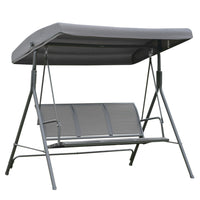Outsunny - Balancelle de porche 3 places avec auvent réglable, résistante aux intempéries, gris-Conception à trois places - parfaite pour se détendre avec des amis ou seul

