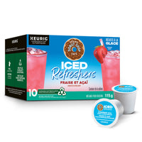 Donut Shop - Capsules K-Cup Iced Refreshers - Fraise Açaí - Paquet de 10-ICED REFRESHERS : Vous pouvez maintenant préparer une délicieuse boisson rafraîchissante digne du meilleur café à la maison, à la simple pression d’un bouton. Il suffit d’infuser sur glace et de savourer!