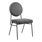 Modway - Craft Tissu rembourré Fauteuils d’accompagnement à manger Ensemble de 2 - Charbon noir-Chaises à manger modernes du milieu du siècle
