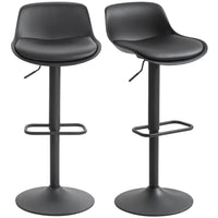 HOMCOM - Tabourets de bar pivotants à hauteur réglable - noir - paquet de 2-Ensemble de deux tabourets de bar modernes pour un look coordonné dans votre cuisine 
