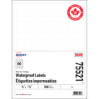 Avery - Étiquettes Imperméables - 2/3 po x 1.75 po - Paquet de 3000-Blanc