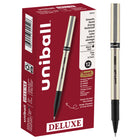 uni-ball - Stylos à bille roulante Deluxe rétractables - 0,7 mm - noir - paquet de 12-Stylos à bille roulante