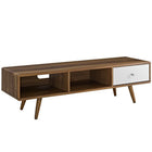 Modway - Transmit 55 po Meuble TV, Blanc noyer-Meuble TV 55 po style mi-siècle