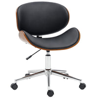 Vinsetto - Chaise de bureau dossier bas sans accoudoirs - assise courbée - noire-Hauteur d’assise réglable de 17,5 po - 21,5 po (44,5 - 54,5 cm) pour s’adapter à votre style