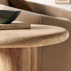 Modway - Tori Rond de 20 pouces Terrasse extérieure Béton Table d’appoint - Travertin-Nivellement des pieds non marquants