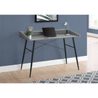 Monarch Specialties - 7541 Bureau 48 po L - Gris/Metal Noir-La base en métal dans une finition noire contrastante comprend des pattes métalliques effilées et inclinées et des barres de soutien en forme de X à l'arrière qui offrent une stabilité