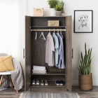 Prepac - Penderie Elite 32 po - Gris dérivé-Portes en MDF à bordures arrondies pour une touche élégante