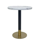 Plata Import - Table de salle à manger ronde Ruby de Silver Import - Blanc-Détails en or brossé