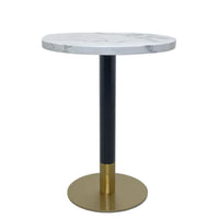 Plata Import - Table de salle à manger ronde Ruby de Silver Import - Blanc-Détails en or brossé