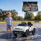 Qaba - Voiture électrique 12V sous licence Land Rover avec télécommande, suspension - blanc-Télécommande 2,4G offrant une surveillance parentale plus sûre à tout moment
